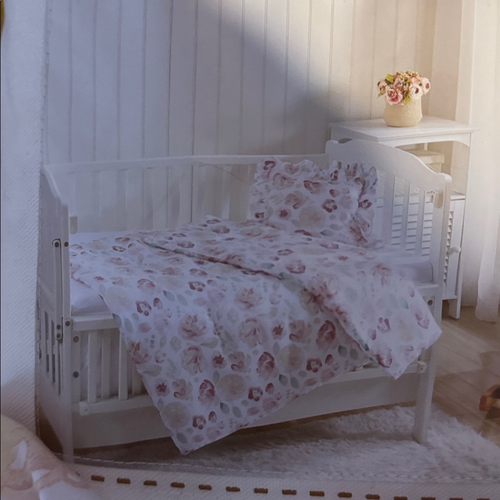 Floral Comforter Set - Cream and Pink - Picture 3 of 7